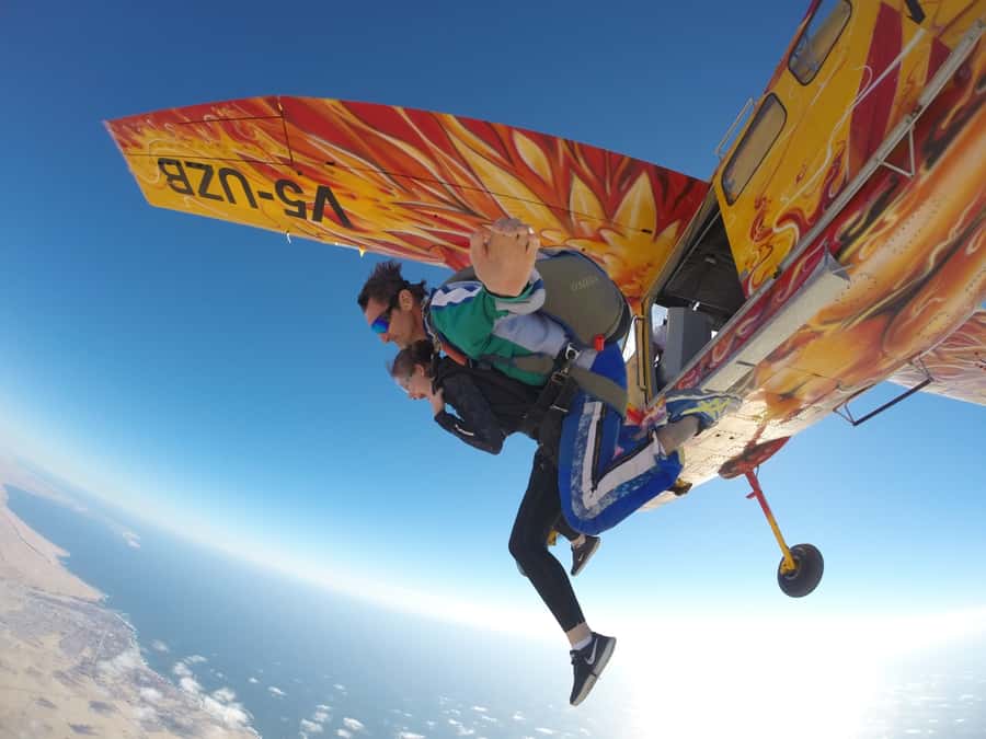 From Swakopmund: Tandem Sky Diving - The 15-Minute Flight Above the Atlantic and Dunes