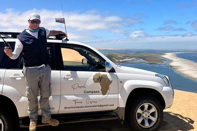 Sandwich Harbour 4x4 Tours at Walvisbay, Namibia - The pink salt works in a 15-minute stop