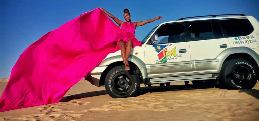 Walvis Bay and Sandwich Harbour Tour - Beach driving toward the national park
